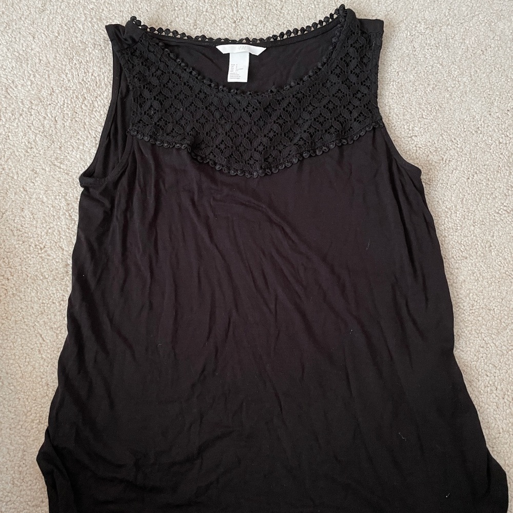 Black H&M Lace Detail Tank